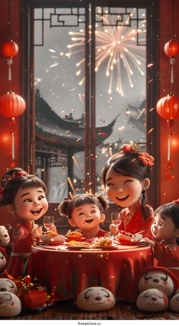 A Family Reunion Dinner on the Eve of Lunar New Year