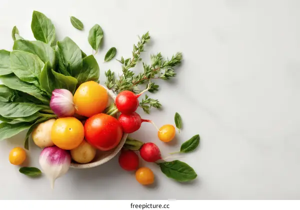 Assorted Fresh Vegetables in a Bowl