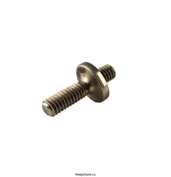[Transparent Background PNG]Closeup of a Metal Screw on a White Background