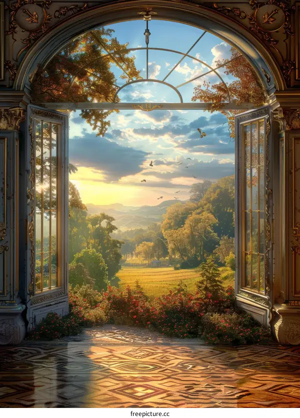 French doors open onto a breathtaking panorama