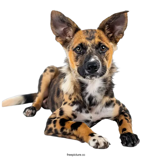 [Transparent Background PNG]Portrait of a Cute Dog with Unique Markings