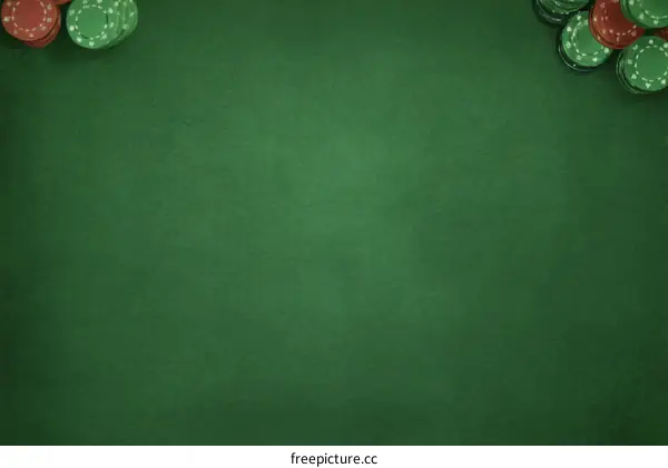Poker Table Top with Chips