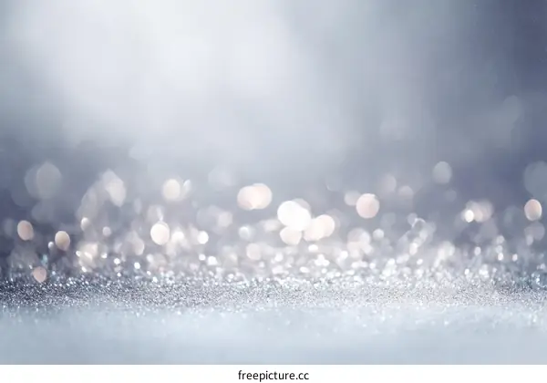 Silver Glitter Background with Bokeh