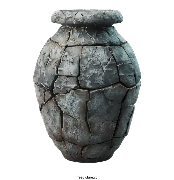 [Transparent Background PNG]Cracked Stone Jug