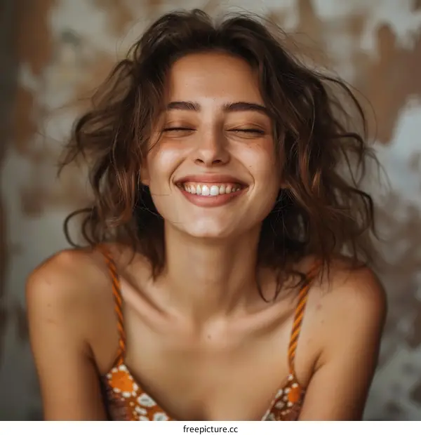 Close Up Portrait of a Smiling Young Woman