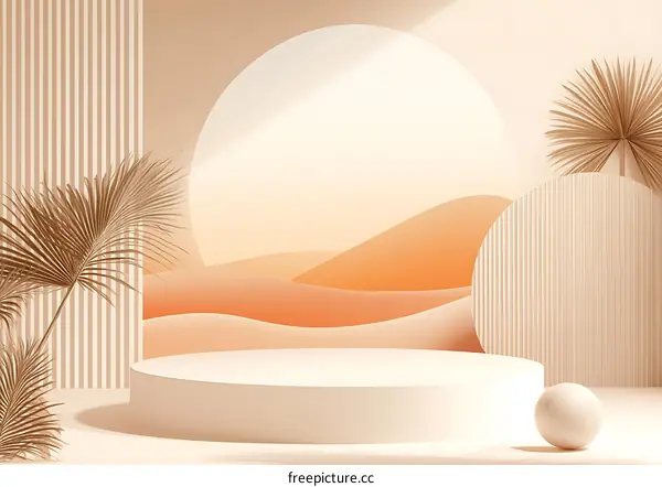 Minimalist 3D Product Display With Desert Background