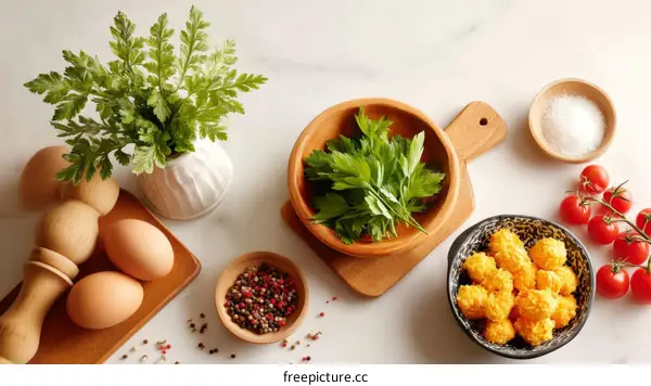 Fresh Food Ingredients Ready for a Culinary Creation