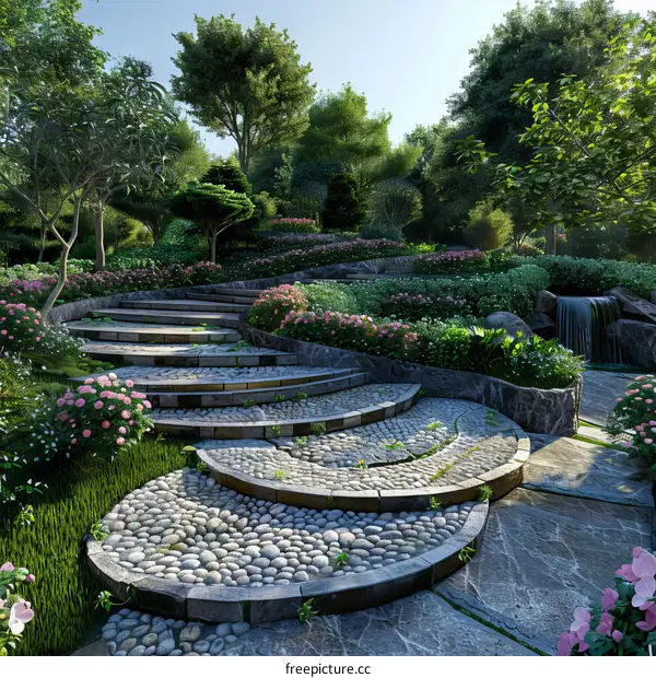 The design effect picture of garden landscape