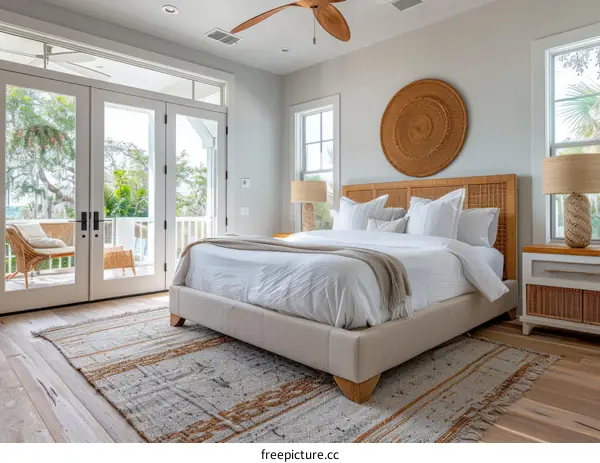 Coastal Bedroom with Natural Textures and White Walls