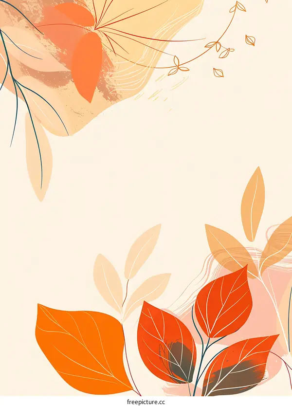 Abstract Autumn Leaves and Branches Illustration
