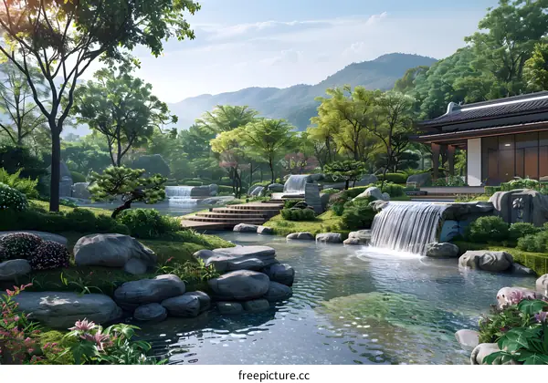 Chinese style garden landscape design renderings