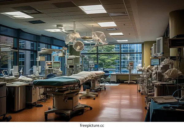 Modern Hospital Operating Room with Advanced Equipment