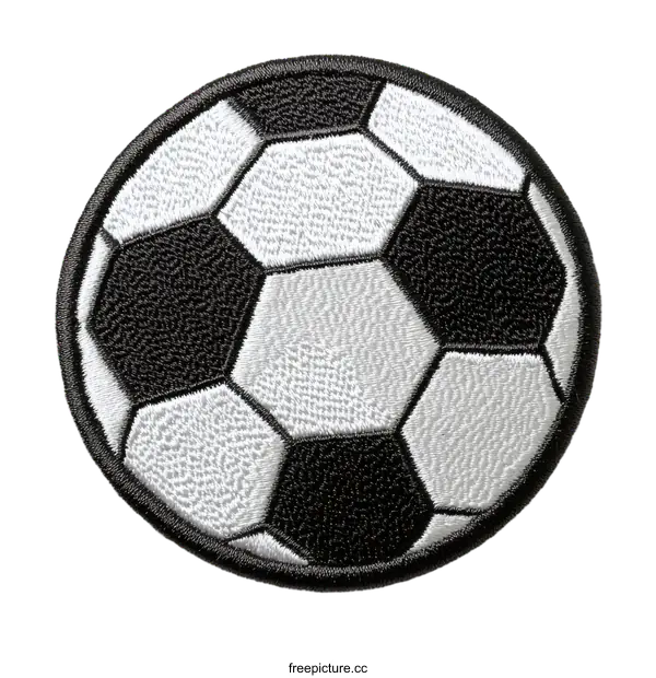 [Transparent Background PNG]Embroidered Soccer Ball Patch Design