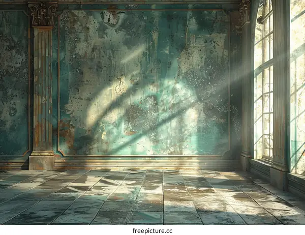 Sunbeams Illuminating a Dusty Room