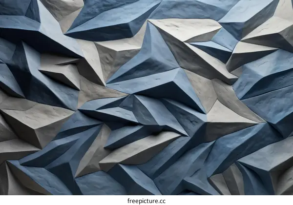 Blue and Gray 3D Geometric Shapes