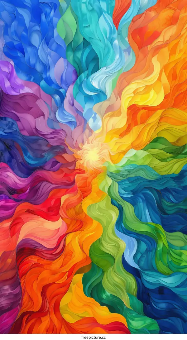 Vibrant Abstract Sun Painting