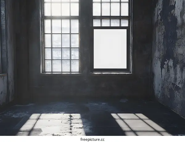Abandoned Room with Grungy Walls and Window