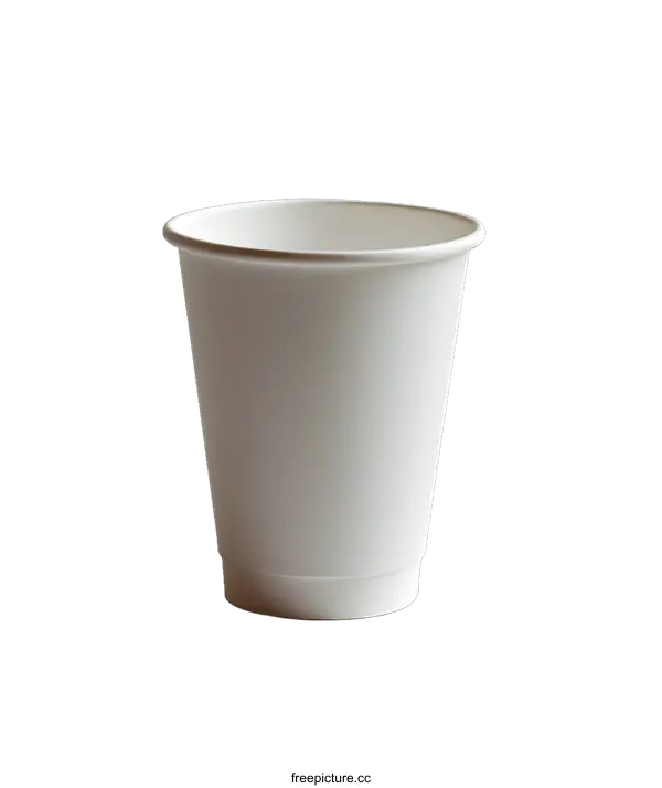[Transparent Background PNG]White Disposable Cup on White Background
