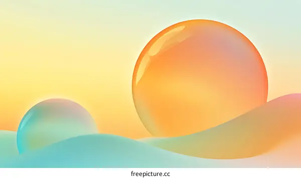 Abstract Colorful Bubbles Landscape
