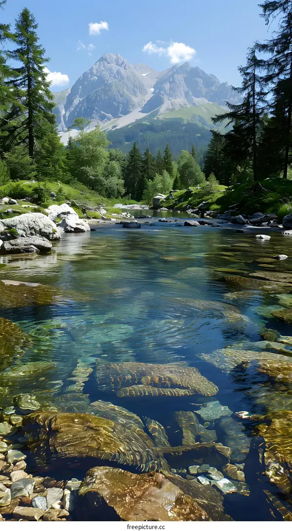 stones in the river in the mountains