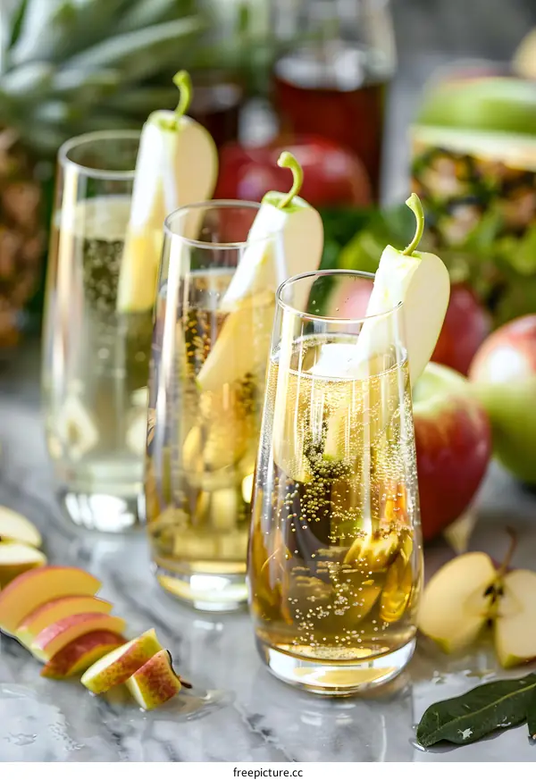 Apple Cider Champagne Cocktail With Garnish