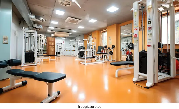 Modern Fitness Center Interior View