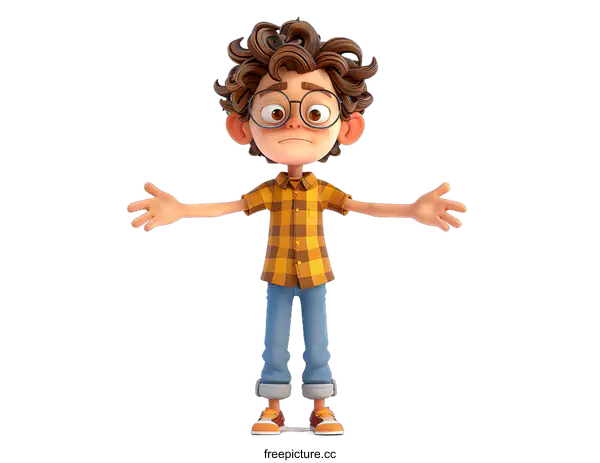 [Transparent Background PNG]3D cartoon character of a boy