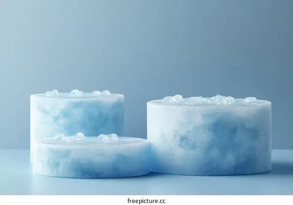 Frozen Ice Cylinders Display