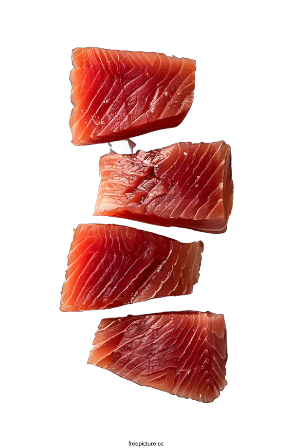 [Transparent Background PNG]Four pieces of raw tuna