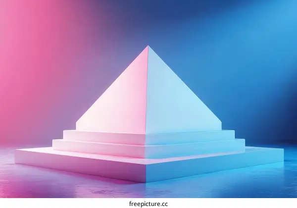 Abstract Neon Pyramid Display Platform
