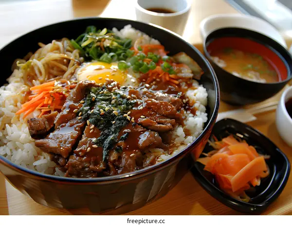 Beef Rice Bowl Meal Food
