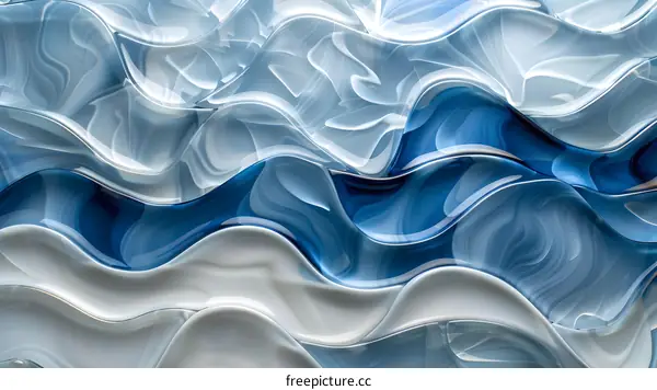 Abstract Blue and White Waves Texture Background