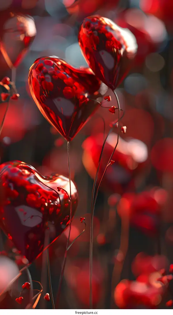 Red heart balloons