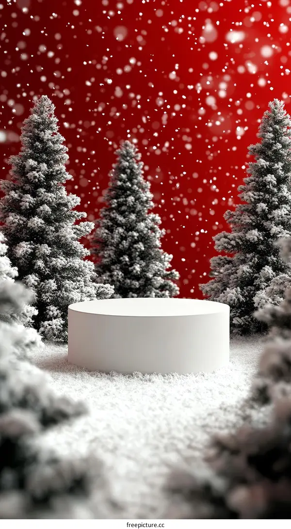 Winter Wonderland Empty Display Podium
