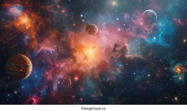 Planets and stars in outer space