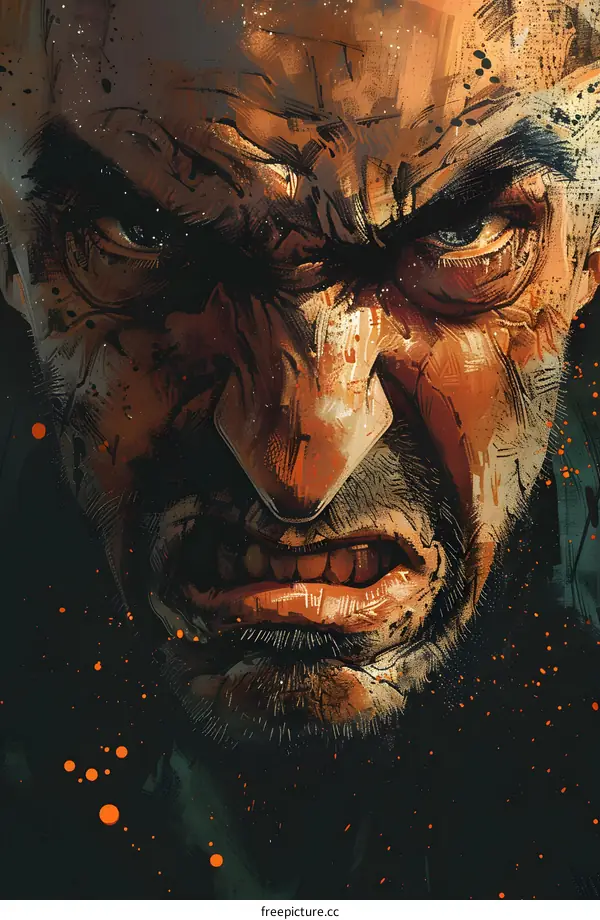 close up of a mans face snarling