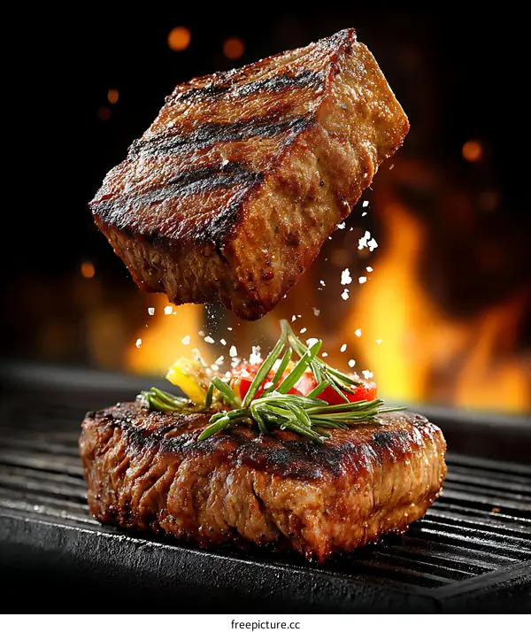 Grilled Steak with Flavorful Herbs and Seasoning