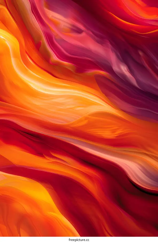 Abstract Art With Orange Red and Purple Swirls