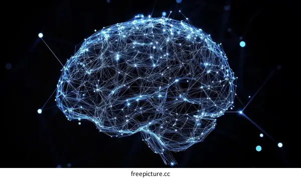 Abstract Illustration of a Digital Brain