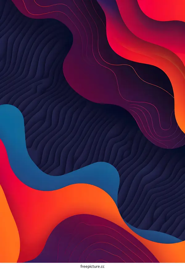 Abstract Background with Colorful Waves