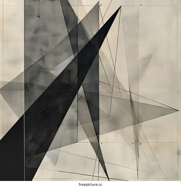 Abstract Geometric Pattern with Overlapping Shapes and Lines