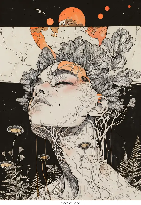 Human With Nature Illustration