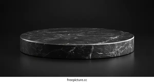 Elegant Black Marble Round Display Platform
