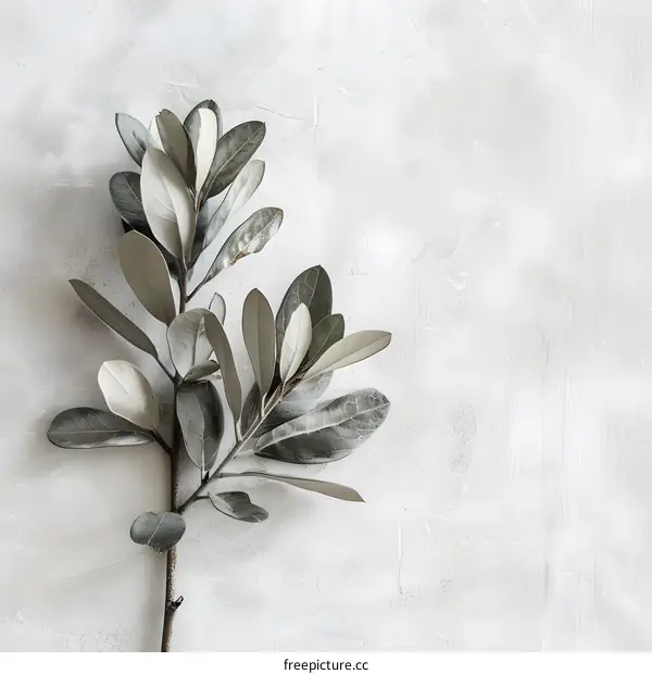 Green Leaves On White Background