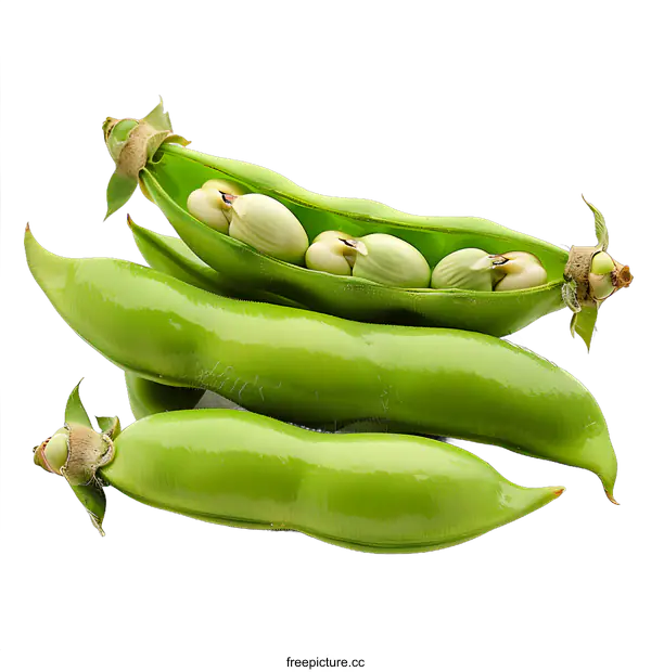 [Transparent Background PNG]Fresh Broad Beans on White Background