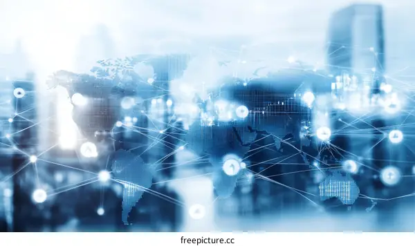 Global Network Connection World Map Illustration