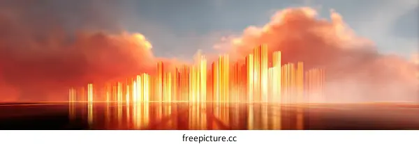 Cityscape Abstract Illustration at Sunrise