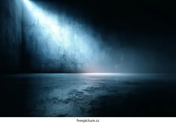 Dark Blue Concrete Room Scene Illustration