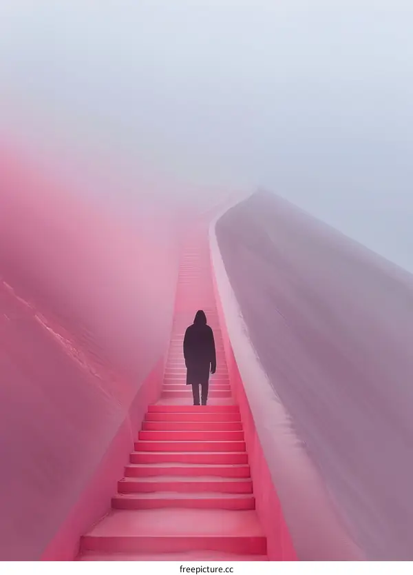 Stairway to Heaven with a Mysterious Figure
