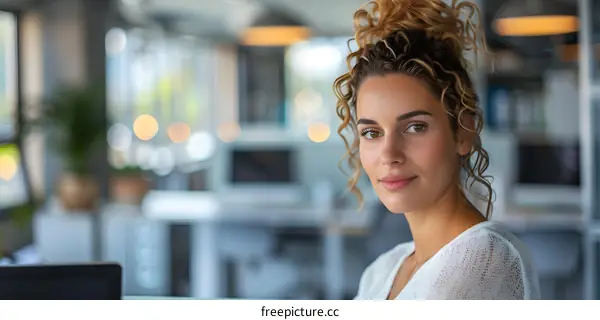 portrait of a young woman in a white blouse